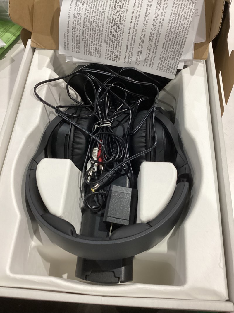 Condition photo showing Good Condition for Sony RF400 Wireless Home Theater Headphones for Watching TV (WHRF400), Black, 2.9 (Requires use of RCA Audio Out or Headphone Jack on Television)