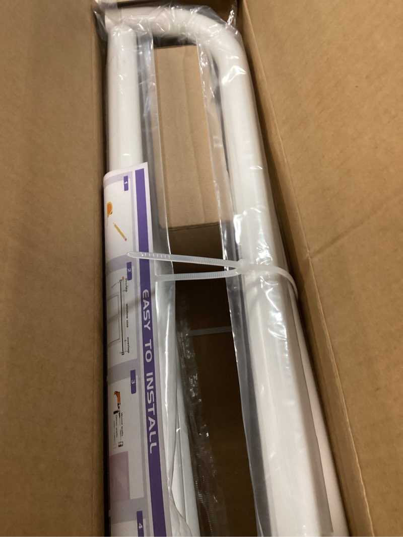 Condition photo showing New/Like New for beige white curtain rods for windows 28-48inch heavy duty french return rod, wrap around blackout curtain rods, adjustable room darkening drapery rod for bedroom, living room, sliding door & outdoor white 28"-48"