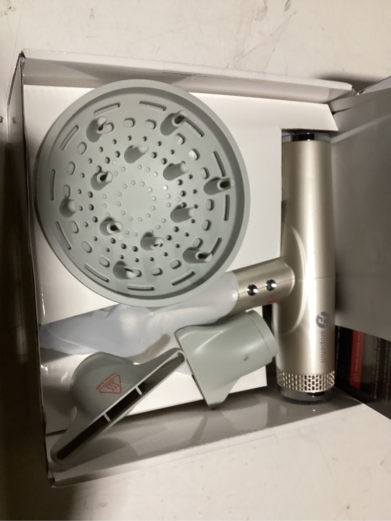 Condition photo showing As Is for slopehill Professional Hair Dryer with Diffuser, Ionic Hair Dryer,Lightweight Compact Powerful & Fast Salon Blow Dryer with High Speed Brushless Motor, Travel Hairdryer, Women & Men (Ceramic, Stone) Ceramic Stonee