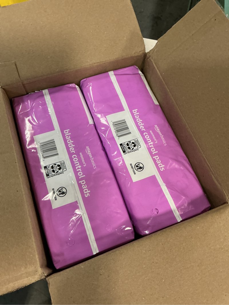 Condition photo showing Good Condition for Amazon Basics Incontinence Pads for Women Long, Bladder Control, Postpartum, Maximum Absorbency, Unscented, 78 Count (2 Packs of 39) Maximum (78 Count) 78