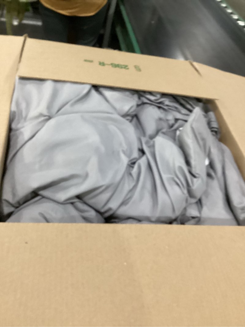 Condition photo showing As Is for Bedsure Queen Comforter Set Grey - Bed in a Bag Queen Size Bedding 7 Pieces, GentleSoft™ Pintuck Bed Set Gift for Family, Pinch Pleat All Season Comforter with Sheets, Pillowcases & Shams Queen 01 - Grey