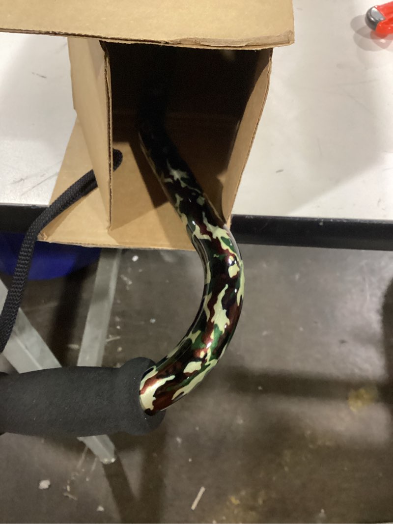Condition photo showing Good Condition for nova joy designer offset quad cane for seniors - unisex adjustable lightweight walking aid with foam handle, wrist strap and anti-rattle lock - essential mobility support - camouflage