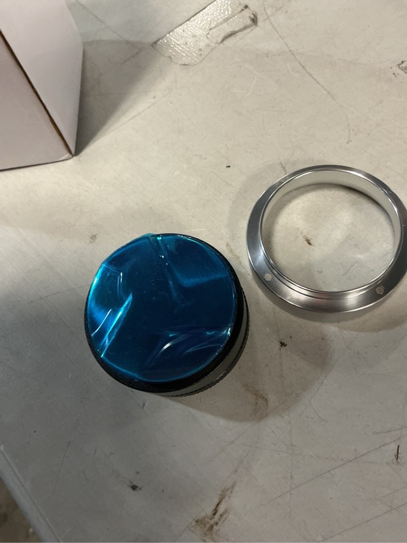 Condition photo showing As Is for incomplete espresso accessories kit, 51mm espresso distribution tool, dosing funnel and spring loaded calibrated tamper set, coffee distributor leveler for delonghi 51 mm machines and portafilter 51 mm 51 mm