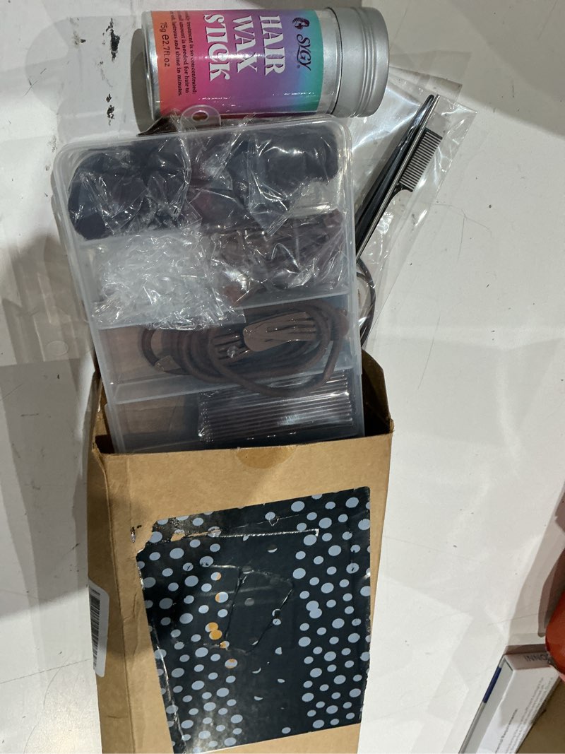 Condition photo showing Good Condition for 386pcs ballet hair styling kit-hair wax stick, 200 elastic ties, 50 bobby pins, 50 u-pins, 10 invisible hair bun nets, 3 combs&brushes, 2 loop tools, professional dance performance kit w/storage box