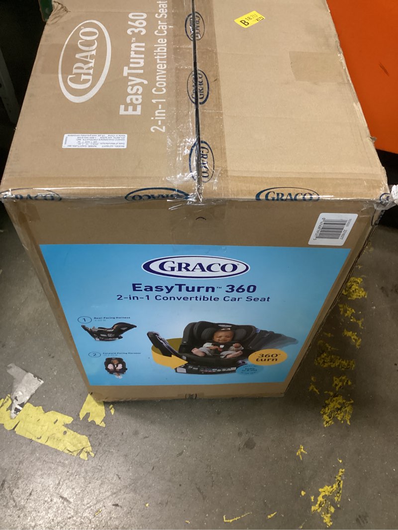 Condition photo showing New/Like New for graco easyturn 360 2-in-1 convertible car seat, 360 degree rotating infant to toddler rotating car seat, 2 modes forward and rear facing, slim design, cyran