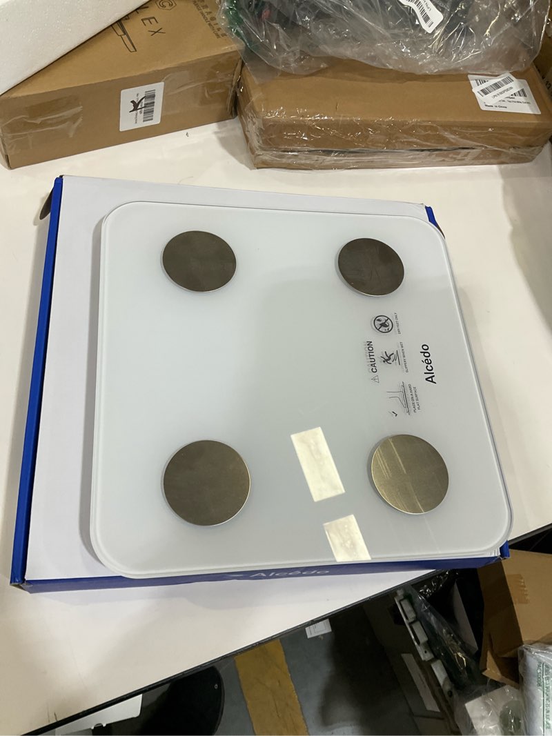 Condition photo showing As Is for Alcedo Smart Body Fat Scale, Digital Scale with BMI, Fat Percentage, Muscle Mass, Color-Changing with Weight Variation, 400 lb, Bluetooth