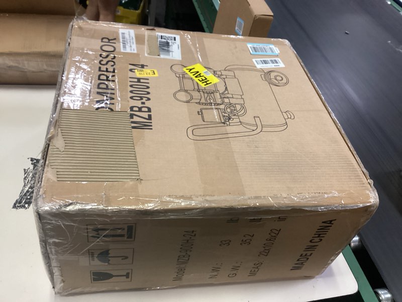 Condition photo showing New/Like New for mzb 6.4 gallon ultra quiet air compressor 110v/60hz steel tanks oil-free 78db noise level air compressor with wheels for spray painting, auto repair, carpentry decoration mzb-900h-24