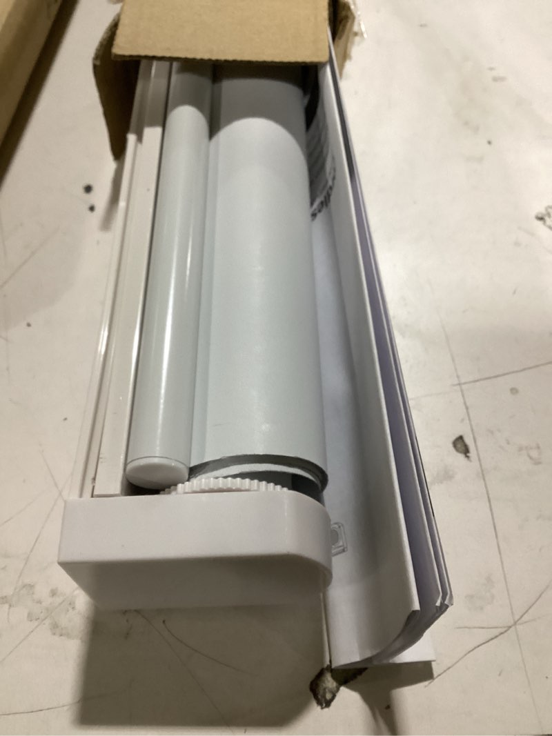 Condition photo showing Good Condition for LazBlinds No Tools No Drill Cordless Roller Shades, 100% Blackout Roller Blinds for Windows, Thermal Insulated UV Protection Waterproof Roll Up Window Blinds and Shades, 23'' W x 72'' H, White White 23'' W x 72'' H