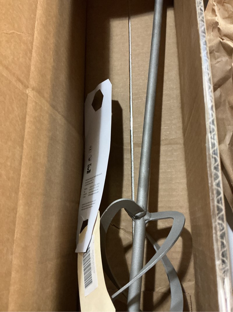 Condition photo showing As Is for cs unitec mgv 120 4.5" stainless steel mixing paddle for chemicals, paint, concrete, grout, dry materials and liquids