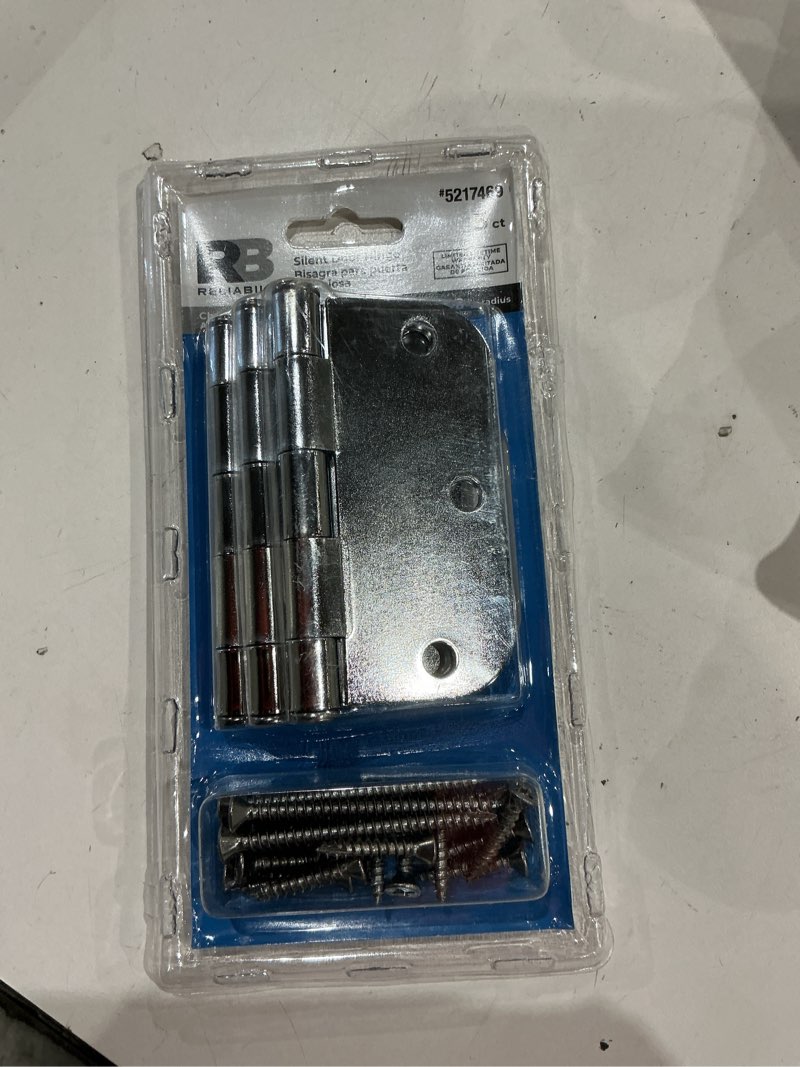 Condition photo showing Good Condition for reliabilt silent 3-1/2-in h x 5/8-in radius chrome mortise interior door hinge (3-pack)