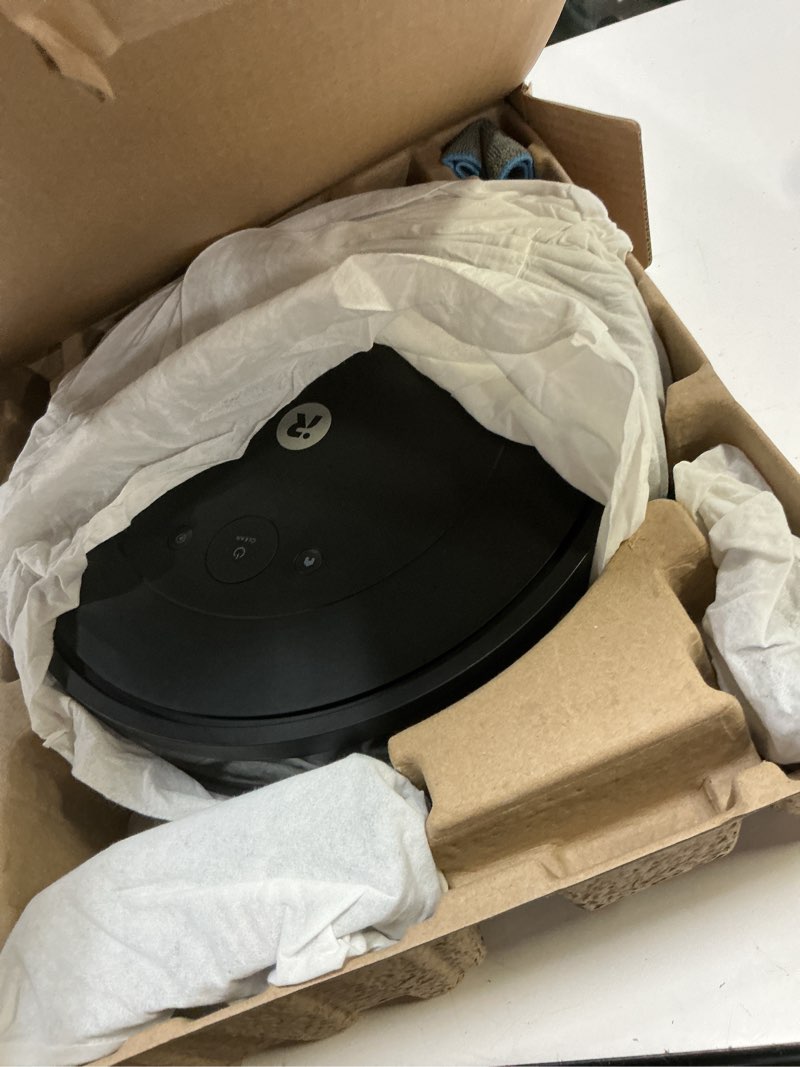 Condition photo showing As Is for irobot roomba robot vacuum and mop combo (y0140) - vacuums & mops, easy to use, power-lifting suction, multi-surface floors, smart navigation, cleans in neat rows, self-charging, bagless, space-saving roomba y0140