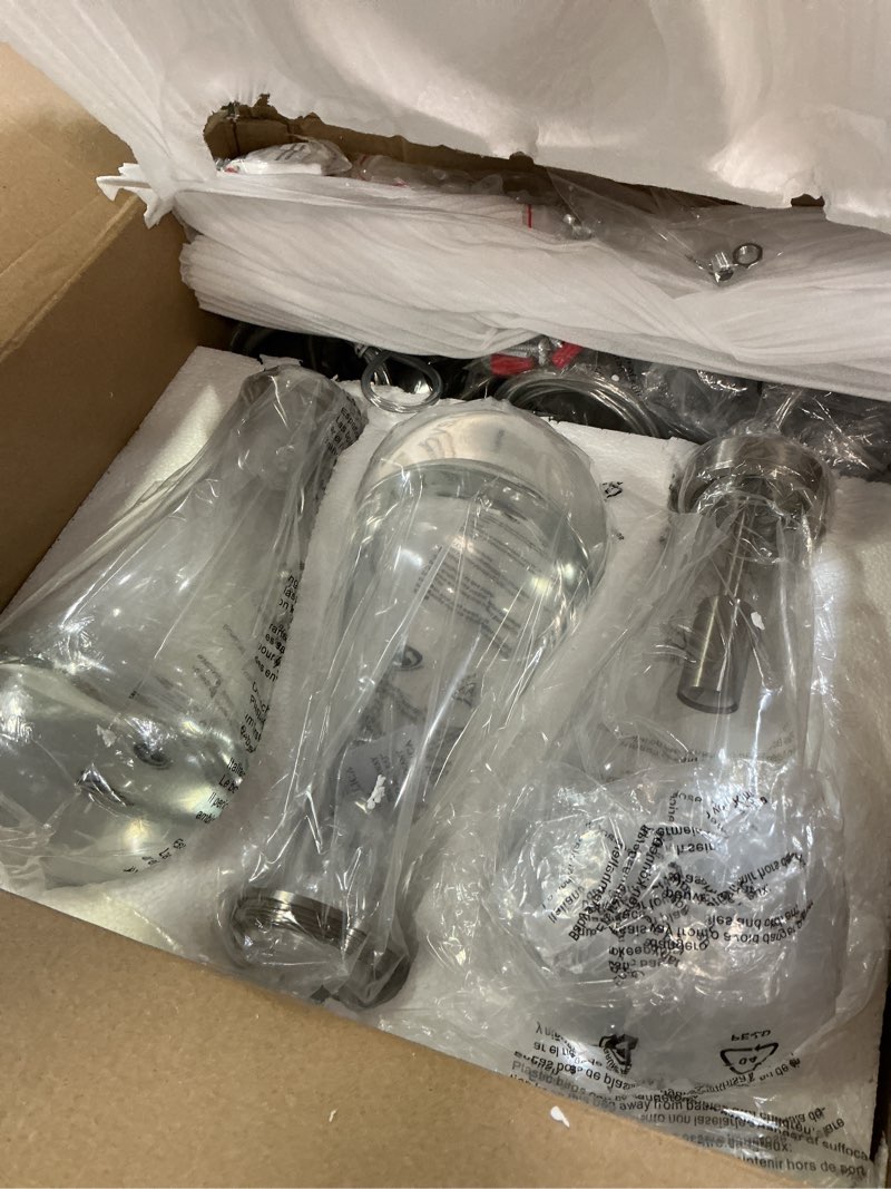 Condition photo showing Good Condition for raindrop pendant lights kitchen island teardrop nickel hanging light fixtures clear solid glass pendant light modern chandeliers for dining room porch corridor living room(3-pack) nickel 3-pack