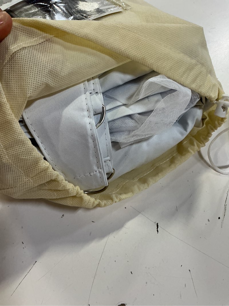 Condition photo showing Good Condition for bujasso white full blackout curtain panels with sheer overlay mix and match double layer thermal insulated window treatment set for living room white drapes with tiebacks grommet top 37" wx108 lx2 37"w x 108"l (pack of 2) white