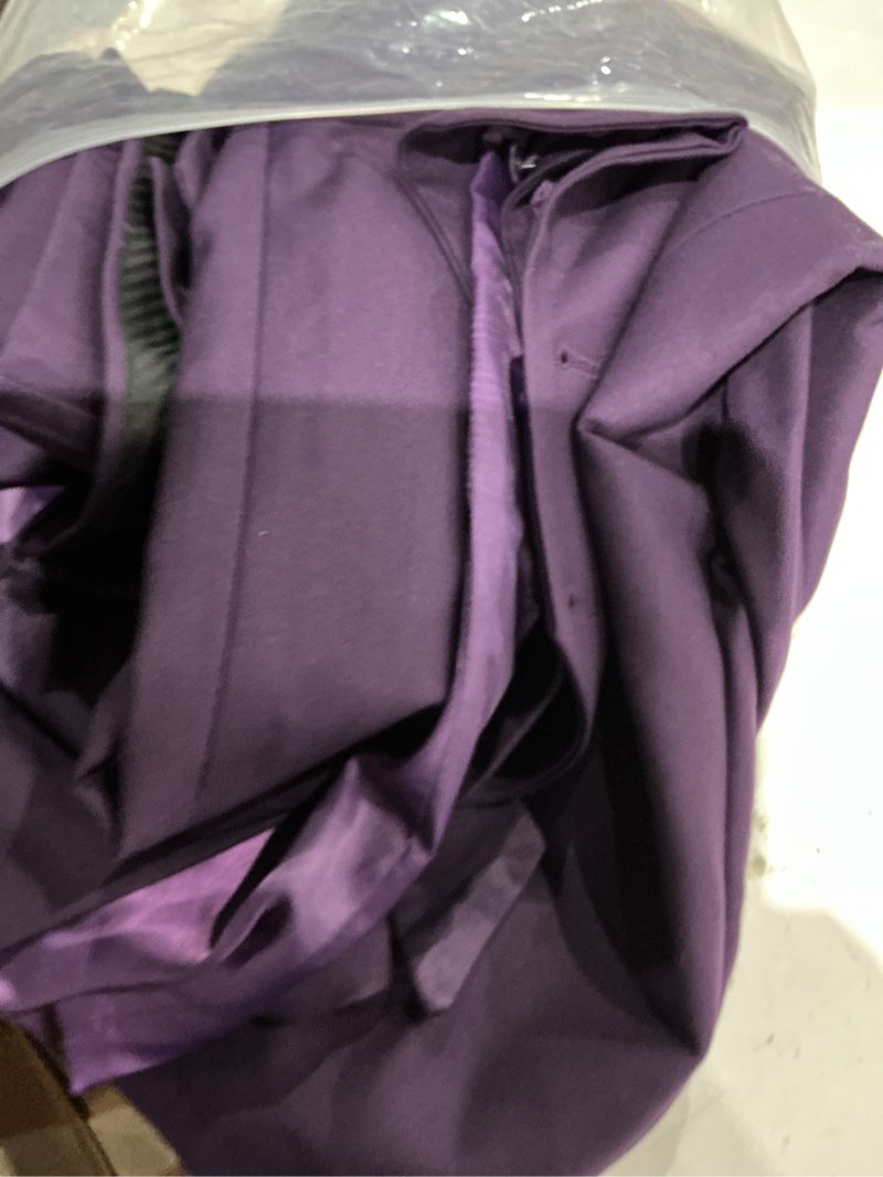 Condition photo showing Good Condition for ween charm men's 3 piece suit one button blazer jacket vest pants set slim fit formal wedding business suit tuxedo suit large purple