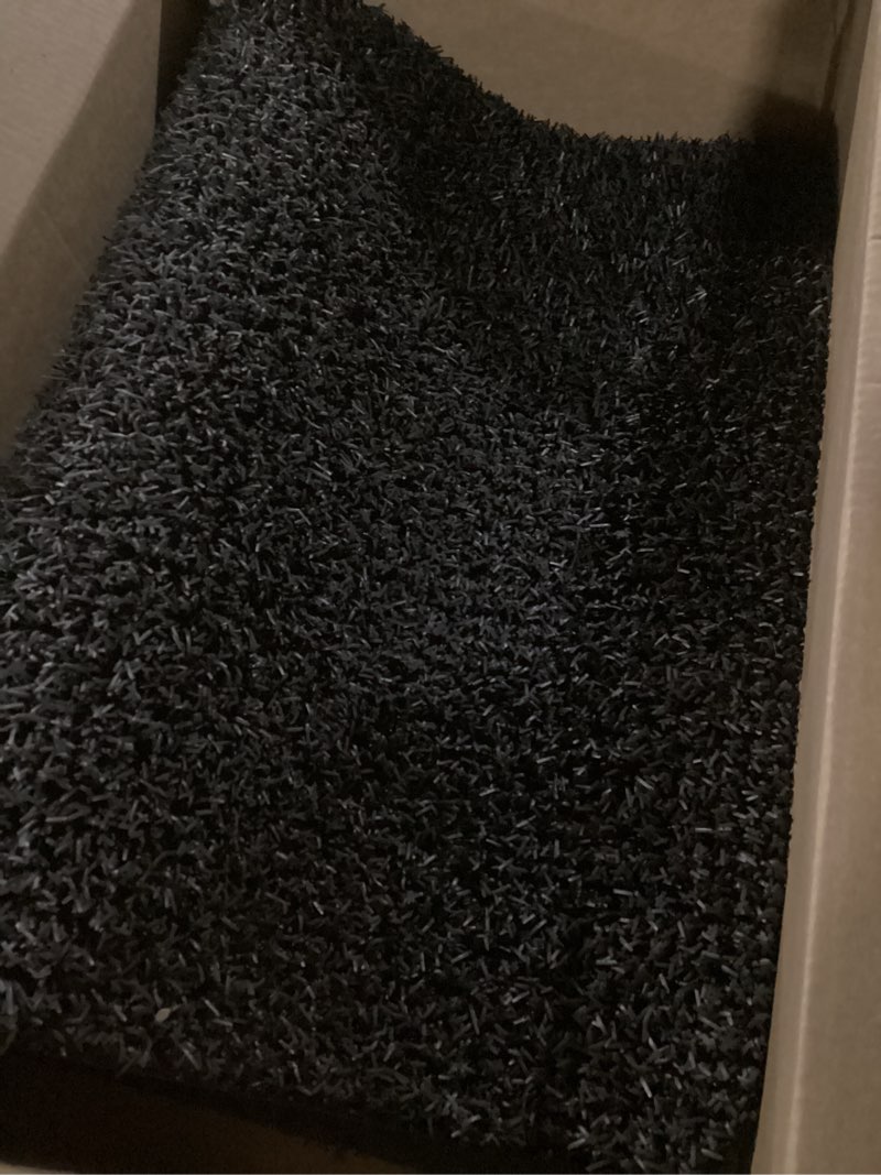 Condition photo showing Good Condition for mibao front door mat, dirt trapper welcome mat for outdoor indoor, non-slip waterproof doormat, durable machine washable low profile entry rug for back door outside patio porch, 29.5" x 17", grey 1'6" x 2'6" (rectangular) black&gray
