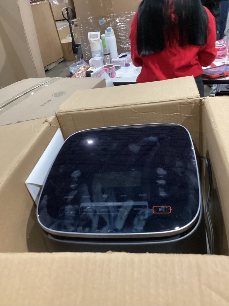 Condition photo showing As Is for Cosori 9-in-1 TurboBlaze Air Fryer 6 Qt, Premium Ceramic Coating, 90°–450°F, Precise Heating for Even Results, Air Fry, Roast, Bake, Broil, Dry, Frozen, Proof, Reheat, Keep Warm, 120V, Dark Gray Dark Gray 6QT Air fryer