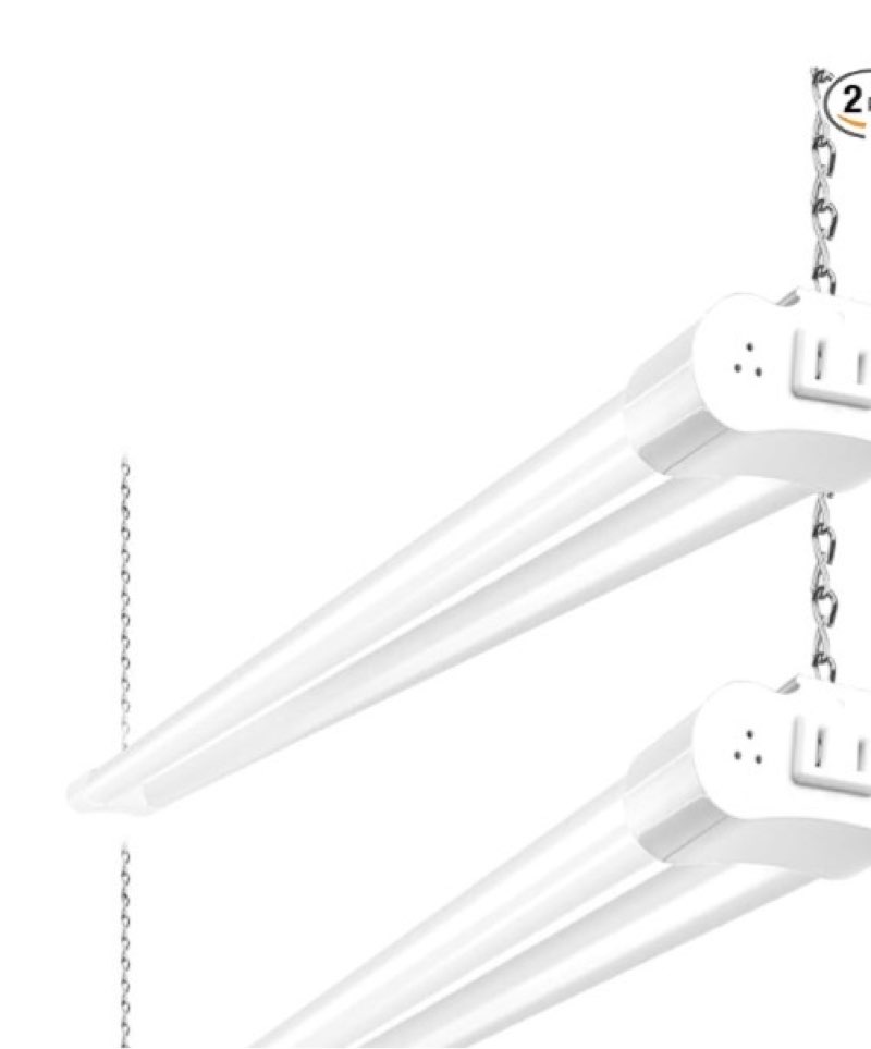 hykolity 2 Pack 4FT Linkable LED Shop Light for Garage, 6500lm, 4FT 60W Utility Light Fixture, 5000K