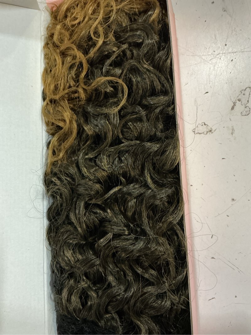 Condition photo showing Good Condition for clip in hair extensions, flufymooz 4pc 100? pure protein silk hair extensions long soft natural hairpiece 16 inch curly hair extension for women (brown to dirty blonde) 16 inch brown to dirty blonde