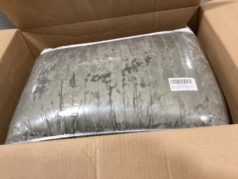 Condition photo showing New/Like New for similar productluxey velvet qulit oversized king size 120x128 quilted bedspread set with 2 pillow shams (20x36) ultra soft coverlet bedding set for all season with decoration home,army-green army green oversized king 120x128