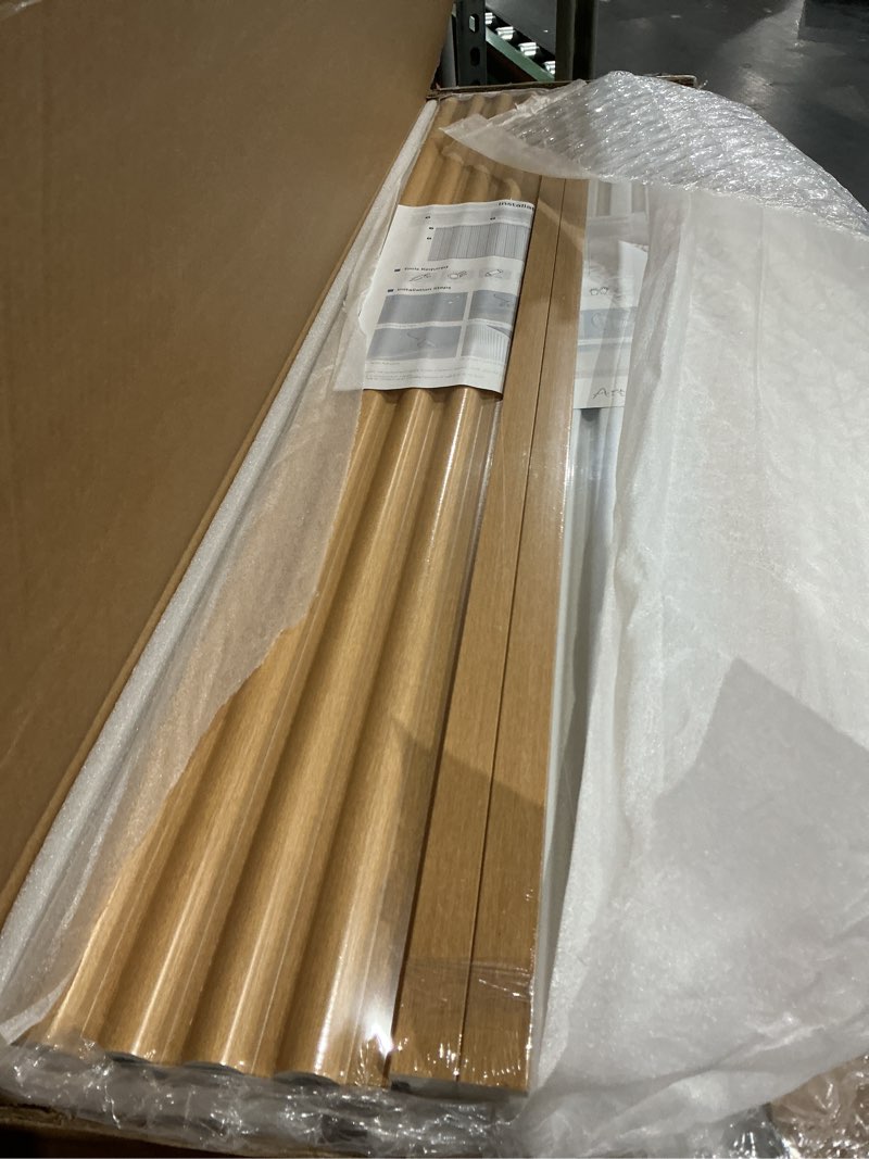 Condition photo showing Good Condition for art3d wainscoting panels, beaded polystyrene wall board for interior wall décor, 79.3“ wide x 40.7 high, covers 22.38 sq.ft, oak