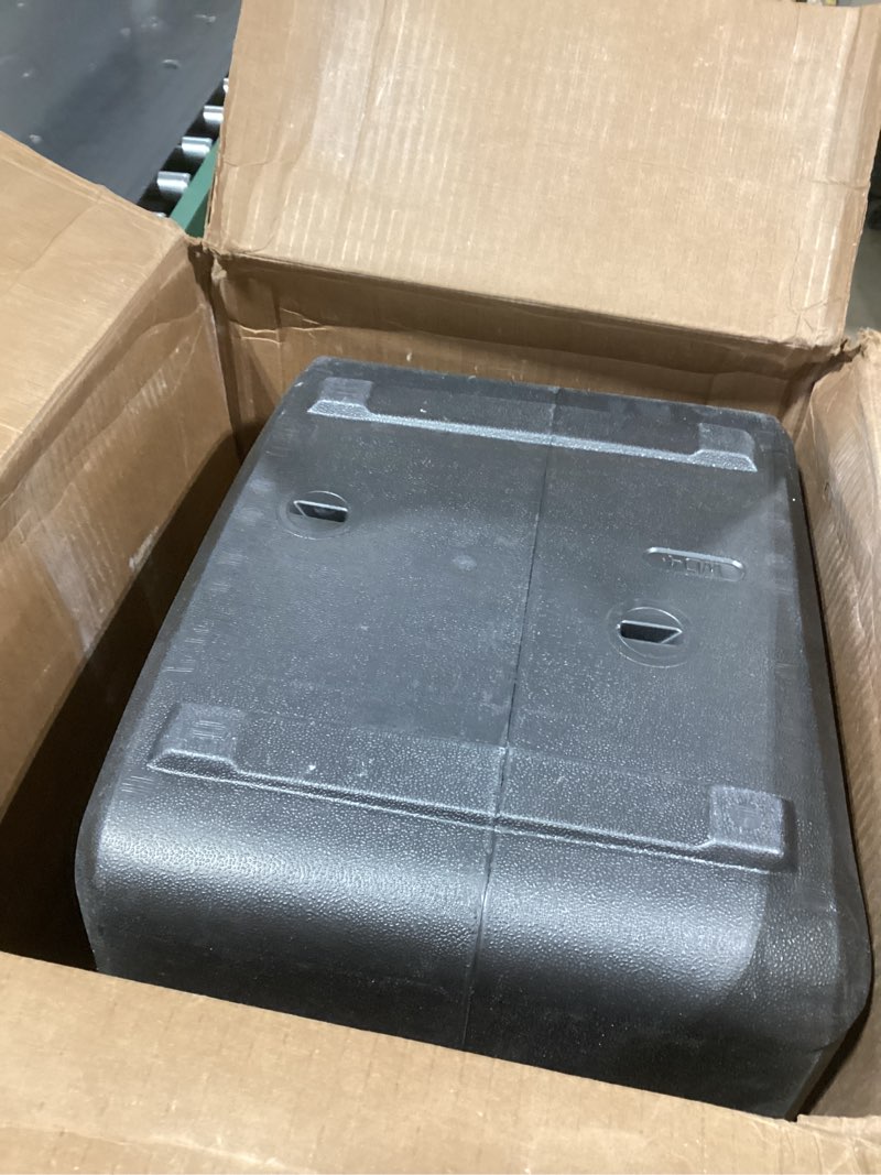 Condition photo showing As Is for SentrySafe Black Fireproof and Waterproof Safe, File Folder and Document Box with Key Lock, Ex. 14.3 x 15.5 x 13.5 inches, HD4100