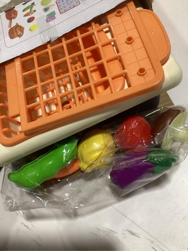 Condition photo showing Good Condition for CUTE STONE Pretend Play Kitchen Sink Toys with Play Cooking Stove, Pot and Pan with Spray Realistic Light and Sound, Dish Rack & Play Cutting Food, Utensils Tableware Accessories for Kids Toddlers play sink with steam