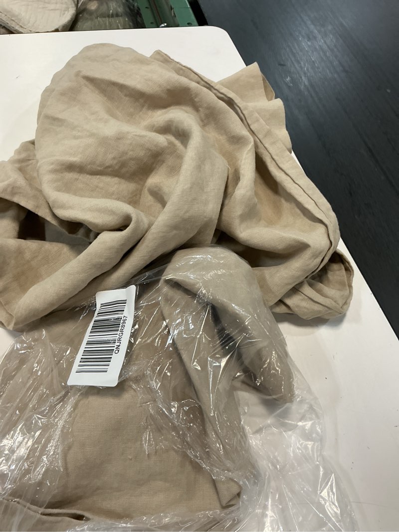 Condition photo showing Good Condition for european linen pillowcase set, king, toffee