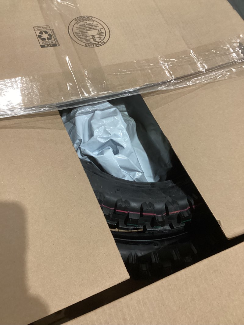 Condition photo showing As Is for Front 70/100-17 and Rear 90/100-14 Tire and Inner Tube Sets for CR85R CRF80F CRF125F CRF150R 110cc 125cc 140cc QG-214 X-M125 All Dirt Pit Bikes 125cc up to 200cc Dirt Bike 70/100-17 and 90/100-14