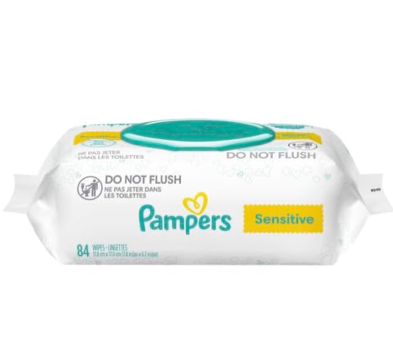 pampers baby wipes sensitive perfume free 1x pop-top pack 84 count