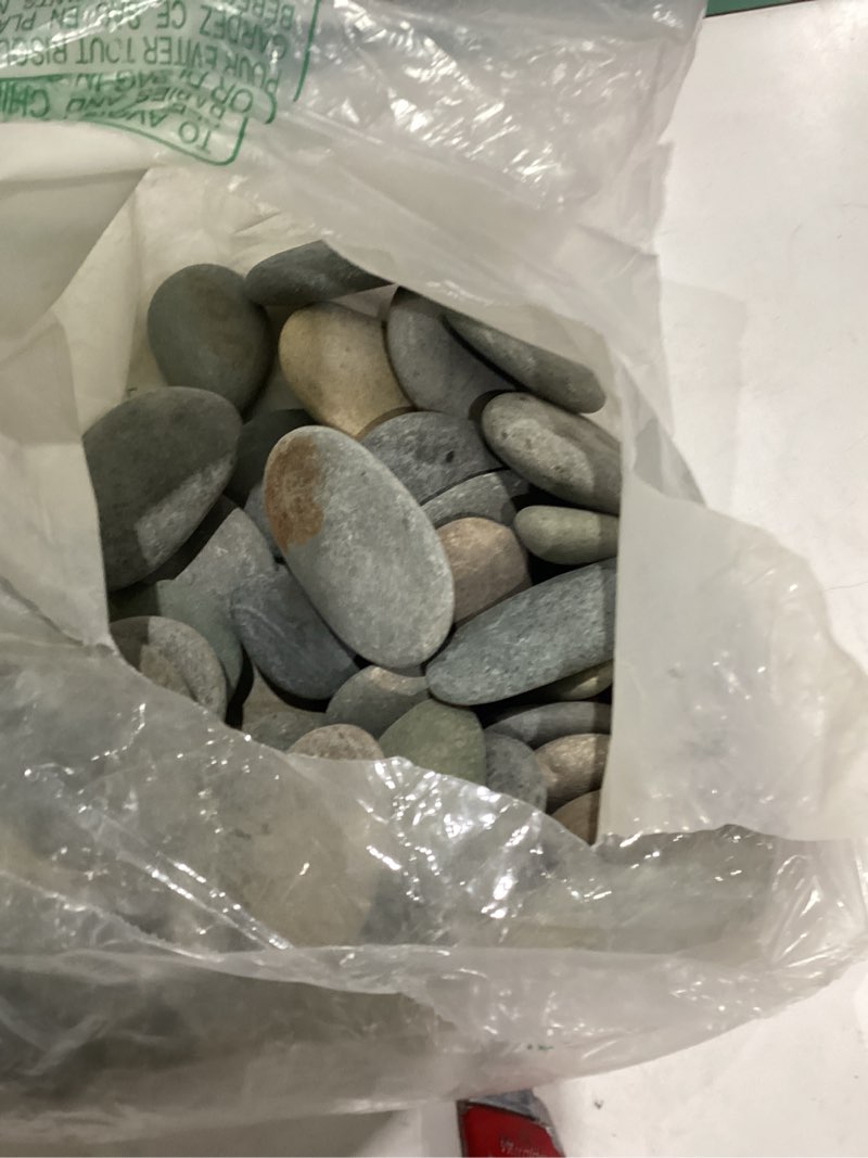 Condition photo showing As Is for markdang 40 pcs large rocks for painting 25pcs 2-3” & 15pcs 3-4” river rocks for painting natural flat & smooth rocks for painting for kids & adult craft gift