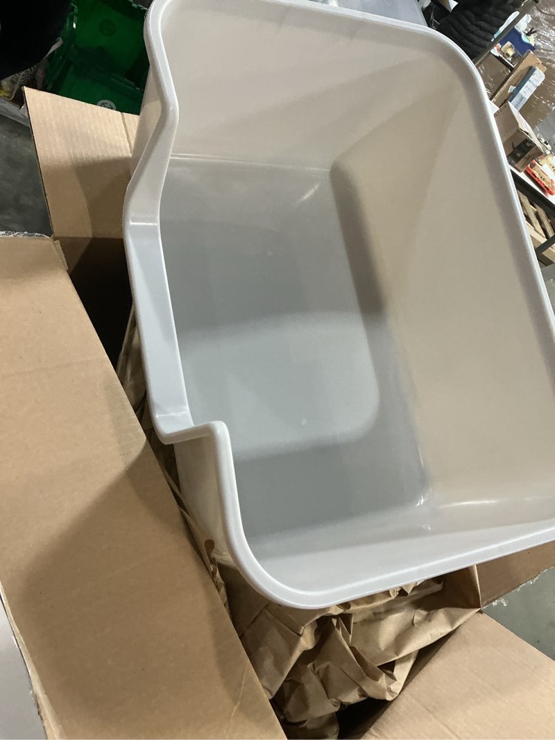 Condition photo showing Good Condition for Large Cat Litter Box with High Sides for Indoor Cats,XL Low Entry Open Top Cat Litter Pan for Kittens,Big or Senior Cats,High Wall Easy Cleaning Anti-Splashing Multi-cat Litter Tray (Grey)