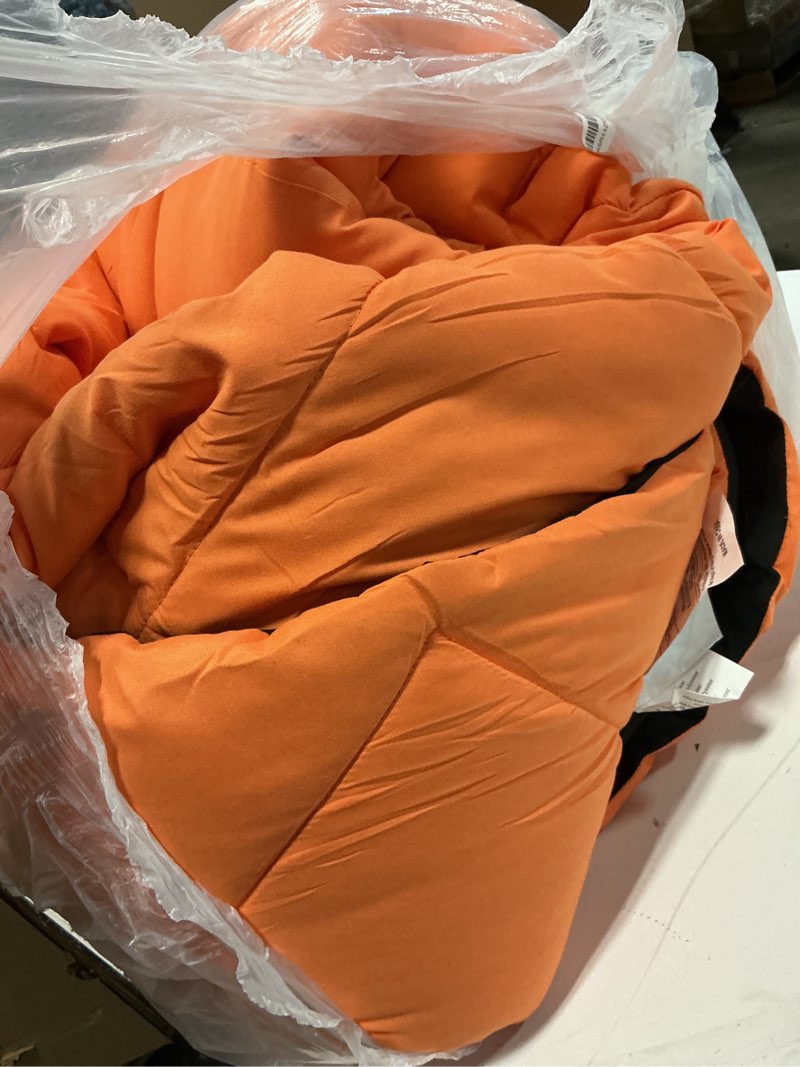 Condition photo showing As Is for Beyond King Size Comforter - Burnt Orange Reversible Set for All Seasons, 104"x92" Comforter and 2 Pillow Shams (20"x36") 12 - Burnt Orange/Charcoal King