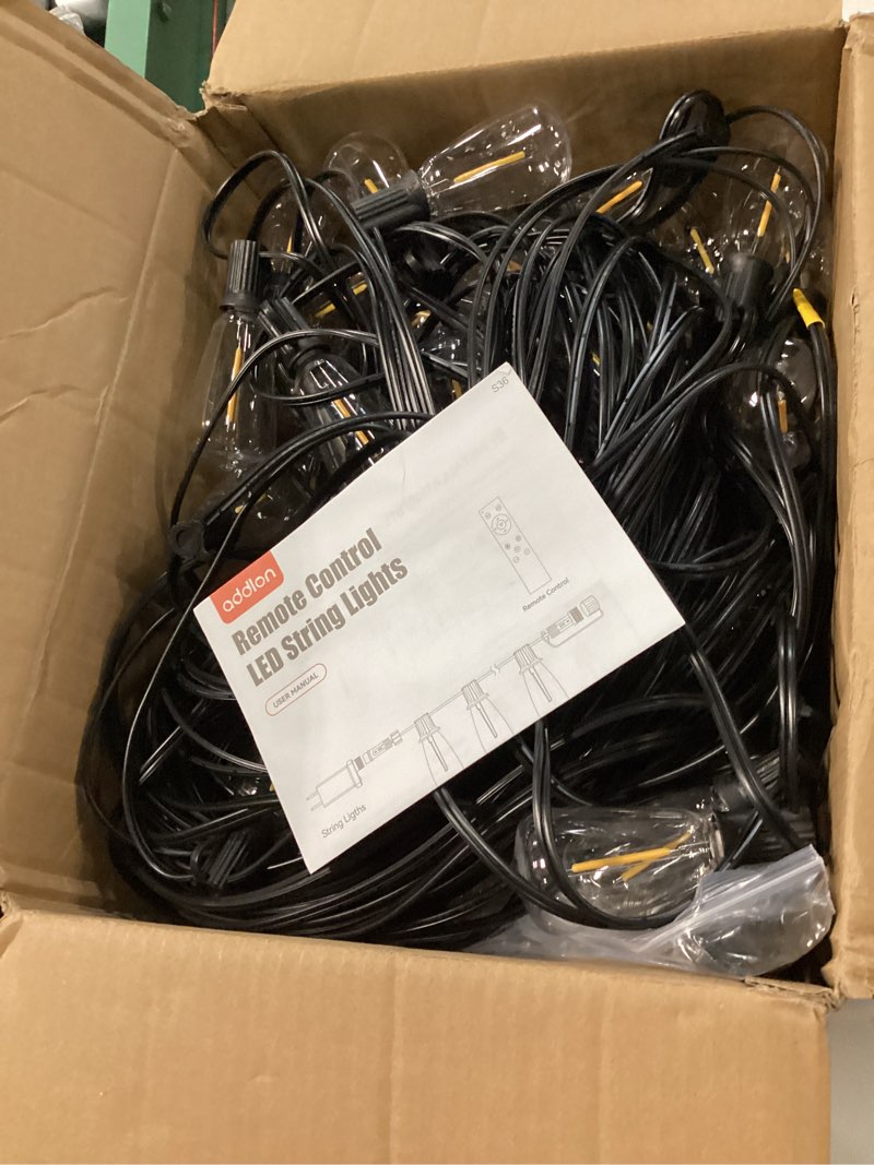 Condition photo showing New/Like New for addlon 198ft outdoor string lights for outside with remote waterproof patio lights with plastic st38 led edison bulbs outdoor lighting extra long for backyard bistro porch garden pergola party decor
