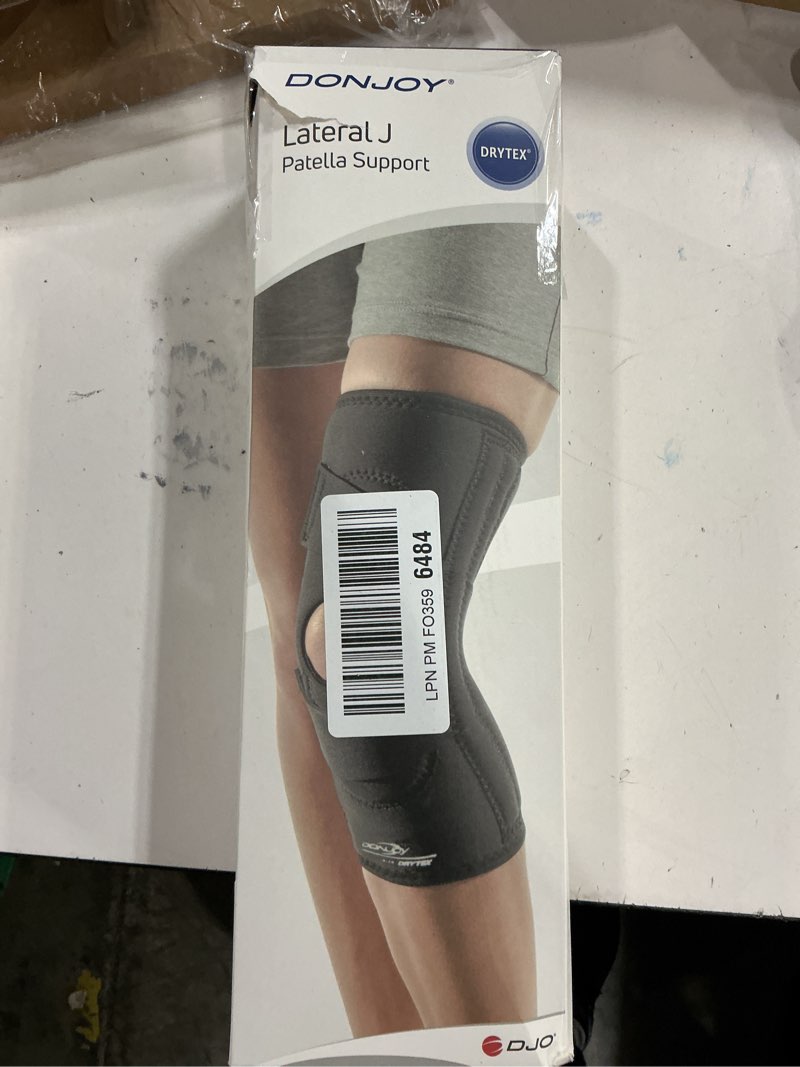 Condition photo showing Good Condition for DonJoy Lateral J Patella Knee Support Brace with Hinge: Drytex, Left Leg, Medium
