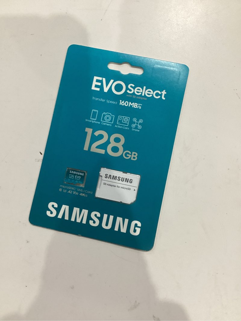 Condition photo showing Good Condition for samsung evo select microsd memory card + adapter, 128gb microsdxc, up-to 160 mb/s, 4k uhd, uhs-i, c10, u3, v30, a2, for mobile phone, smartphones, nintendo-switch, and tablets (mb-me128sa/am) 128gb new generation - up to 160 mb/s