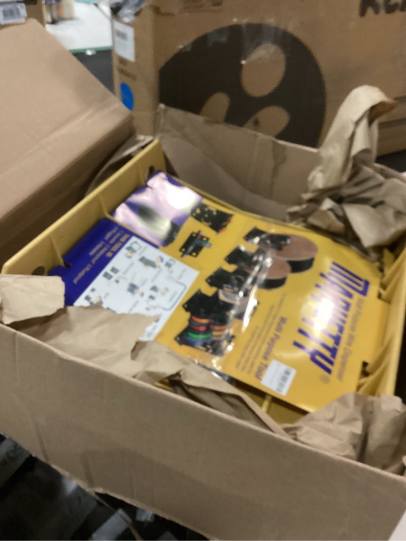 Condition photo showing As Is for Multi Purpose Wire Dispenser, Cable/Wire Spool Rack, Wire Spool Caddy, Holds Spools Up to 34" in Diameter, Load Capacity 330 LBS, 1 Pair (Yellow)