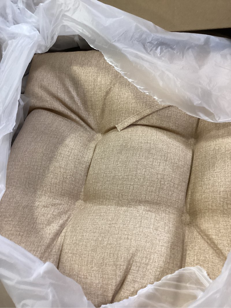 Condition photo showing Good Condition for Klear Vu Solarium Rocking Chair Cushion Set, Assembled in The USA, for Indoor & Outdoor Use, Patio, Living Room, or Nursery, 2-Piece Set, 19"x19" Seat and 21"x18" Seatback, 02 Husk Birch