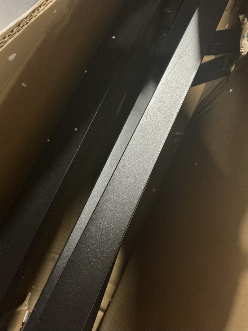 Condition photo showing Good Condition for amazon basics metal bed frame, 9-leg support base for box spring and mattress, queen size, tool-free easy assembly, 79.5" l x 59.5" w x 7" h, black black queen