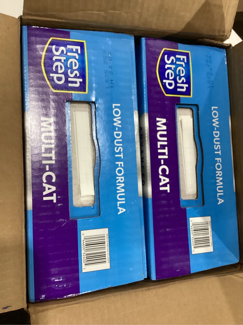 Condition photo showing New/Like New for Fresh Step Advanced Multi Cat Clumping Litter with Febreze Freshness, Fresh Step Clumping Cat Litter Extra Strength Formula, 37 lbs. (2 x 18.5 lb. Box)