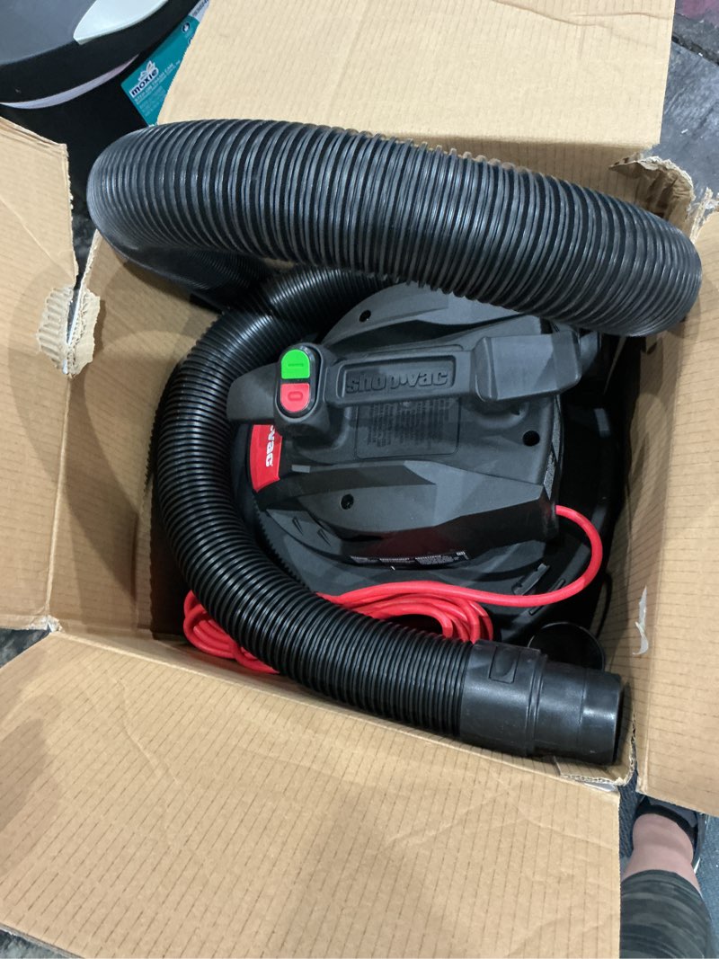 Condition photo showing As Is for shop-vac 12-gallon 6 hp corded wet/dry shop vacuum with accessories included