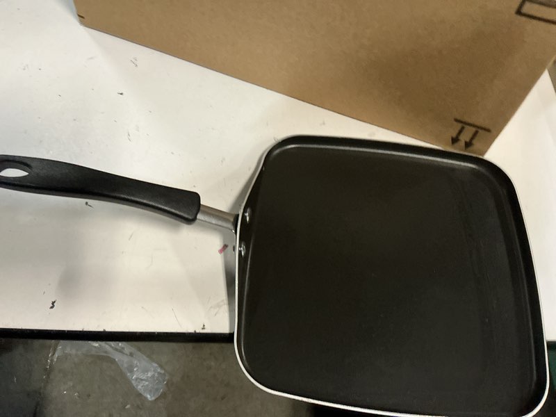 Condition photo showing As Is for farberware easy clean griddle pan - 11 inch nonstick grill pan, dishwasher safe, oven safe to 350°f, black