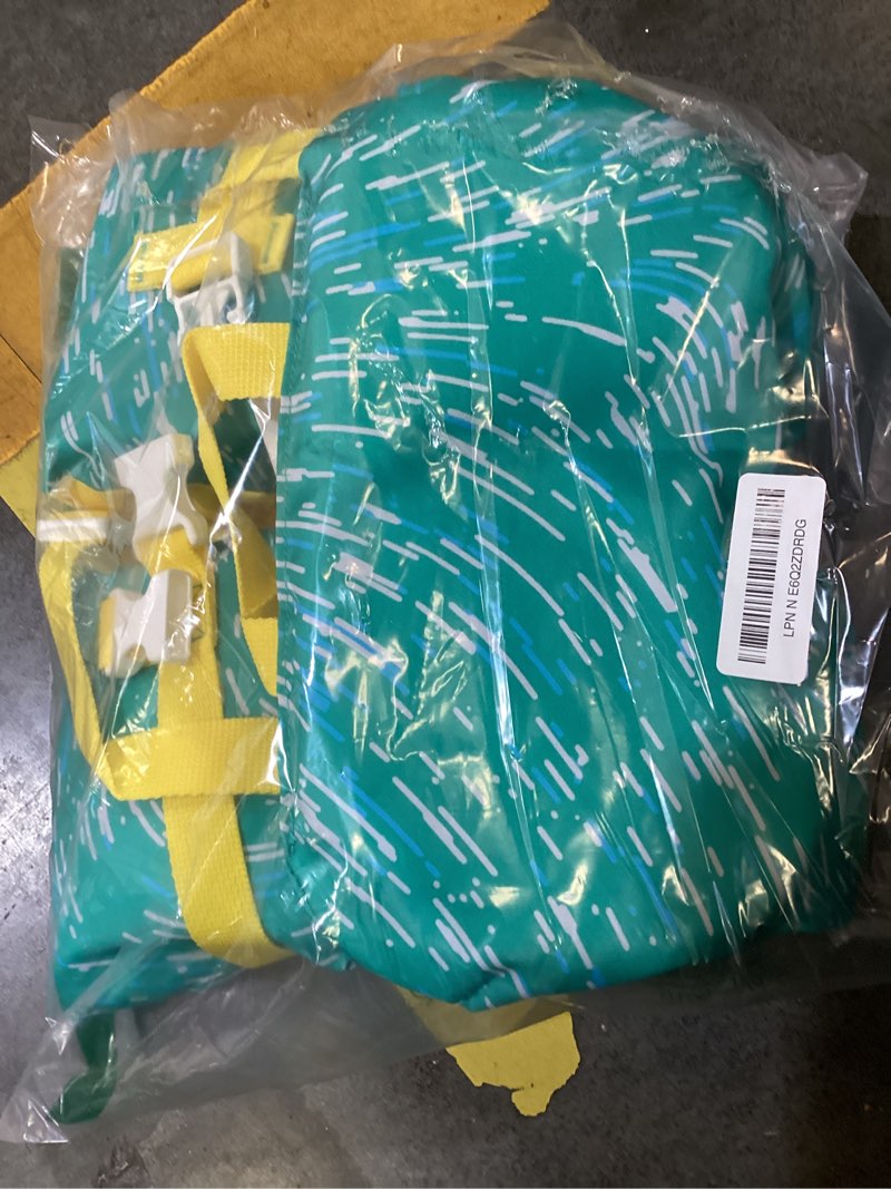 Condition photo showing New/Like New for dark lightning uscg approved infant life jacket 0-30 lbs, toddler swim vest and baby life vest for 1-3 years, 20-30 lbs, headrest, leg strap and grab handle infant vest (0-30lbs) - green