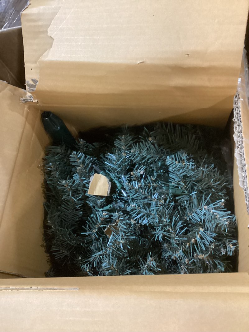 Condition photo showing Good Condition for National Tree Company Pre-Lit Artificial Full Christmas Tree, Green, Dunhill Fir, White Lights, Includes Stand, 6 Feet