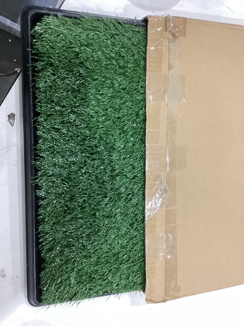 Condition photo showing New/Like New for Artificial Grass Puppy Pee Pad for Dogs and Small Pets - 20x30 Inch, Reusable 4-Layer Turf Pads for Dogs with Tray - Indoor and Outdoor Fake Grass Potty Pet Supplies by PETMAKER Large 4-Layer System