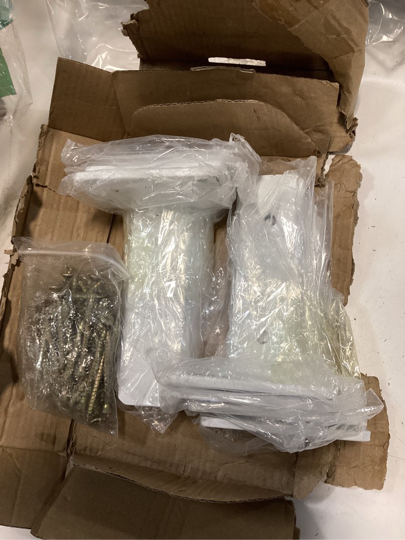 Condition photo showing Good Condition for 8 Pack - 5 inch White Hidden L Shelf Bracket (1/5 Inch Thicked) Iron Shelf Brackets, Metal Shelf Bracket, Industrial Shelf Bracket, Modern Shelf Bracket, Metal L Brackets for Shelves Support