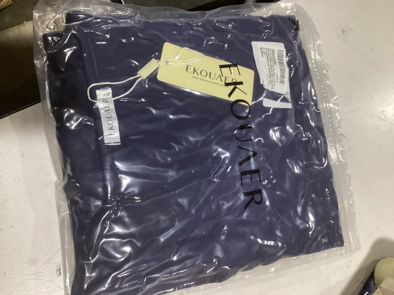 Condition photo showing Good Condition for ekouaer women's nursing dress summer v neck short sleeve maternity split long dresses for breastfeeding with pockets s-xxl navy blue x-large