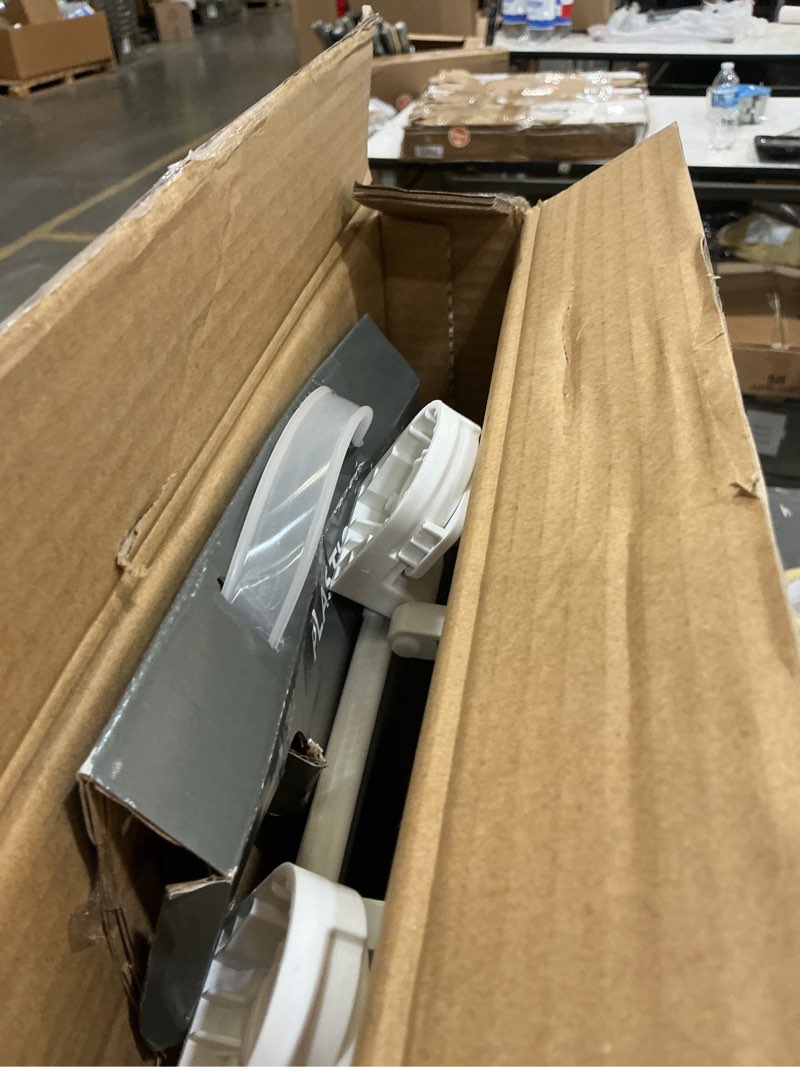 Condition photo showing As Is for clorox elongated plastic toilet seat with easy-off hinges, wiggle-free