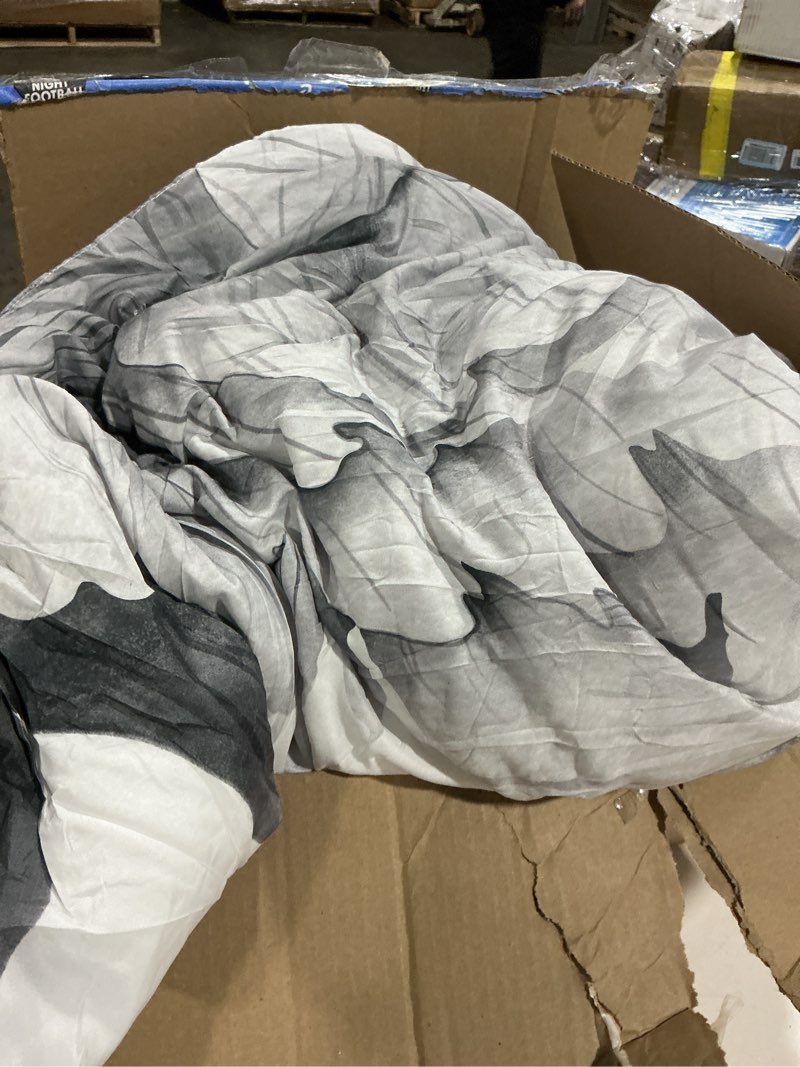 Condition photo showing Good Condition for Dobuyly Grey Queen Comforter Set 7 Piece Bed in a Bag, Gray Floral Printed on White Comforter Set with Sheets, Soft Microfiber Botanical Farmhouse Bedding Set for All Season Queen Grey