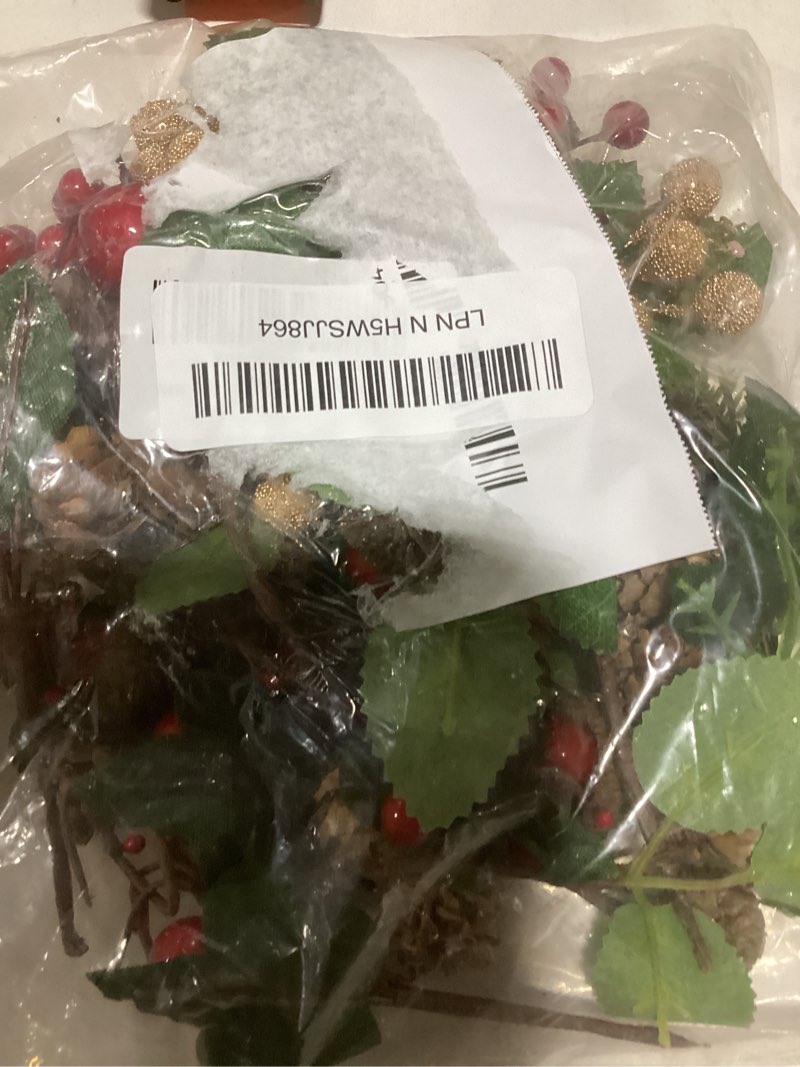 UWIOFF 20PCS Artificial Berry Picks, Christmas Pine Picks with Red Berries and Pine Cones for Christ