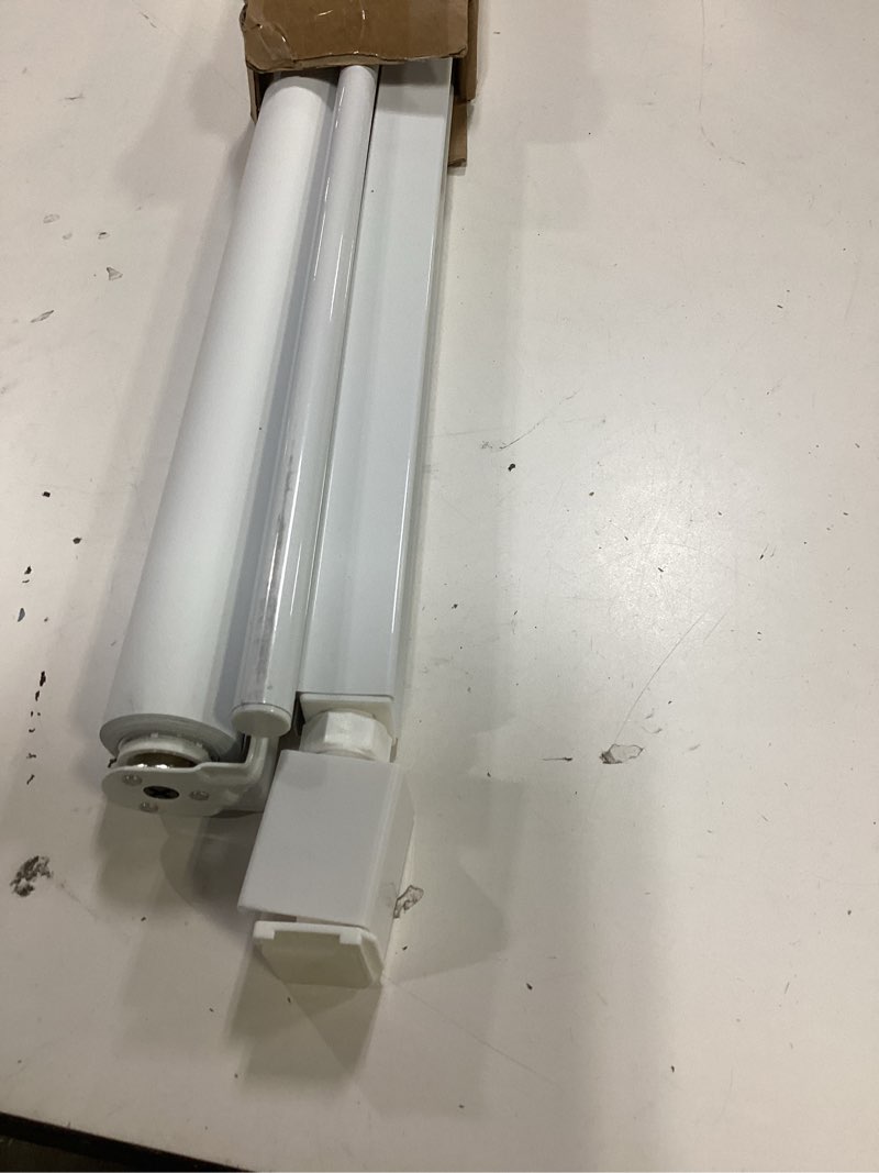 Condition photo showing As Is for lazblinds no drill blinds for indoor windows, blackout roller shades, cordless window blackout blinds, thermal insulated fabric uv protection for home and office, 28" w x 48" h, white blackout-white 28" w x 48" h